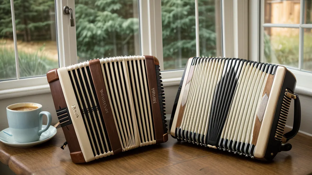 Notizbuch und Kaffeetasse auf dem Balkon mit Blick zur Ostsee – Reflexion nach dem Online-Musikkurs für Ziehharmonika