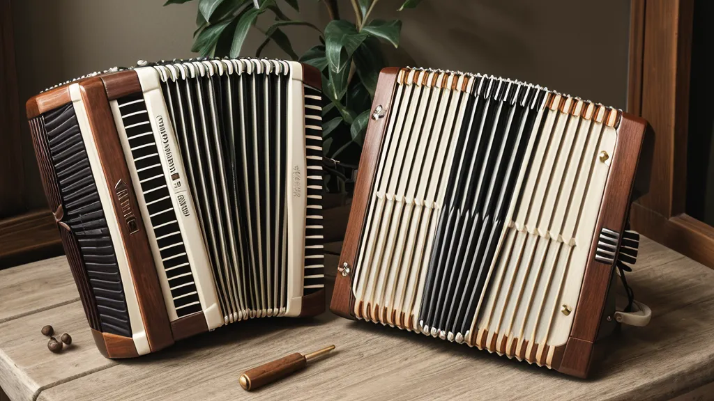 Instrumentenwartung an der Ziehharmonika: Nahaufnahme der Metallecken mit ersten matten Stellen durch Salzluft