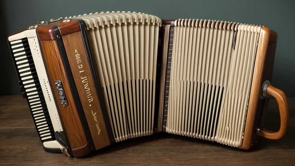 Nahaufnahme der Bass-Knöpfe einer diatonischen Ziehharmonika unter tastenden Fingern