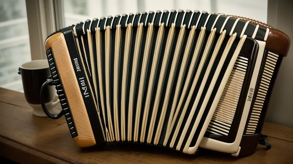 Finger auf den Melodieknöpfen einer zweireihigen Ziehharmonika beim Suchen einer Melodie nach Gehör