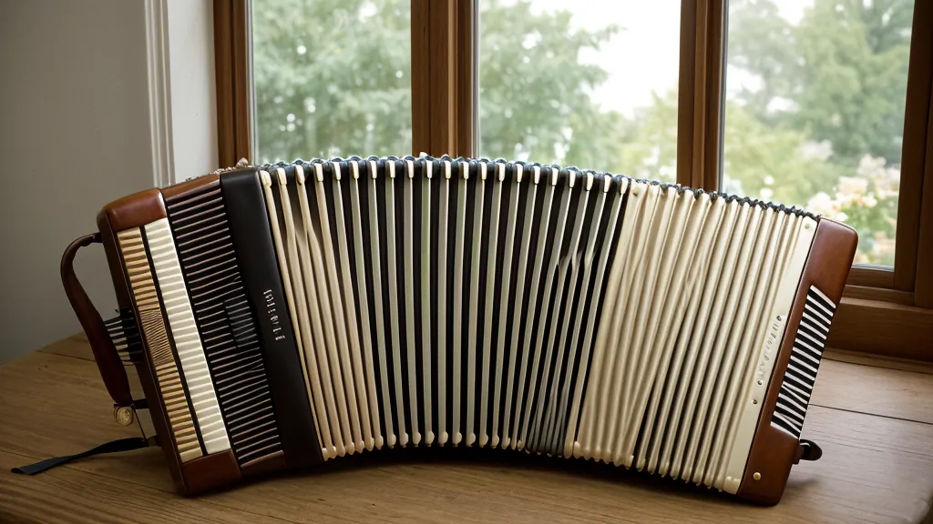 Hände beim Greifen der Knöpfe während des Übens eines Shanty auf der kleinen Handharmonika