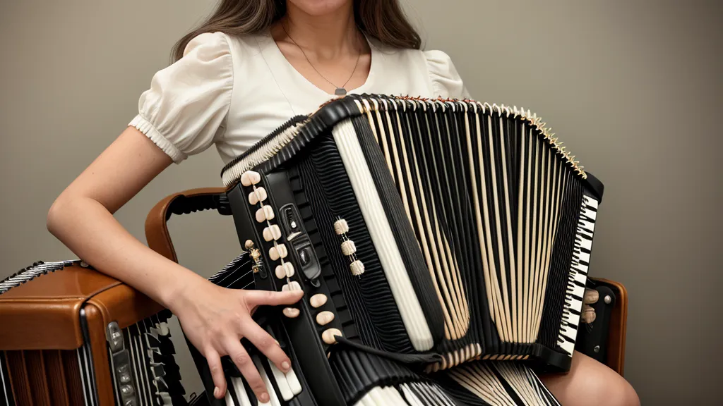 Nahaufnahme von Händen, die im Takt die Knöpfe einer zweireihigen Ziehharmonika für besseres Rhythmusgefühl spielen