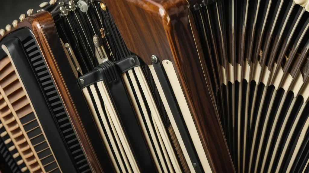 Nahaufnahme der acht Bassknöpfe einer kleinen diatonischen Ziehharmonika – Detail beim Ziehharmonika lernen als Einsteigerin