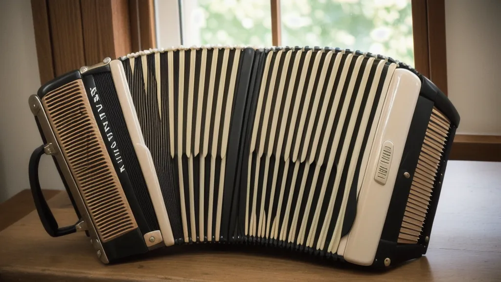 Hygrometer neben der Ziehharmonika zur Kontrolle der Luftfeuchtigkeit bei der Instrumenten-Lagerung